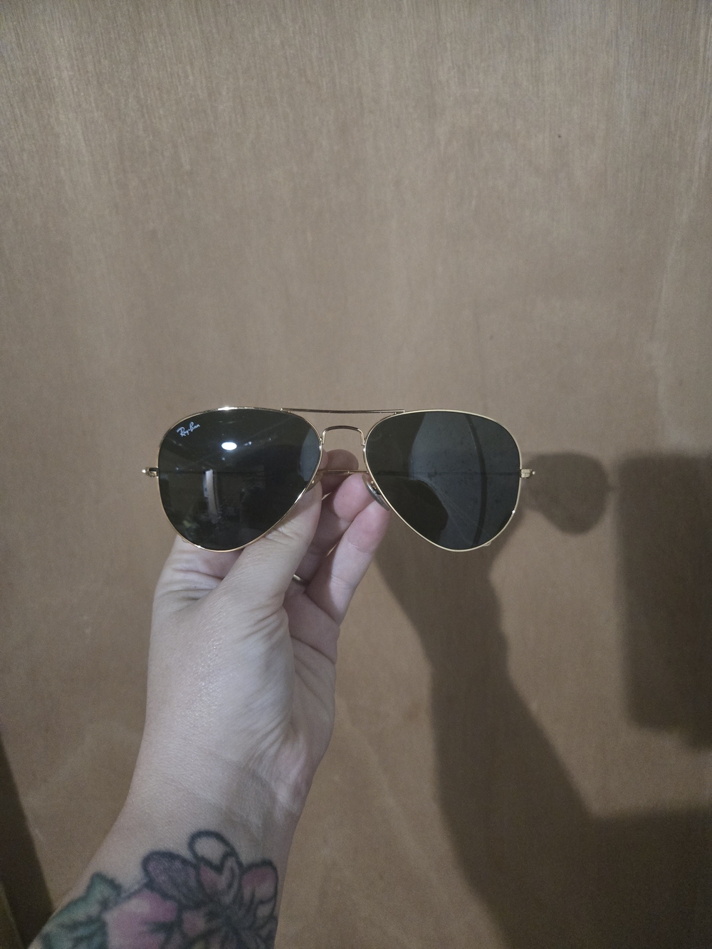 Ray-Ban Aviator Sunglasses - Gold Frame with Black Lenses